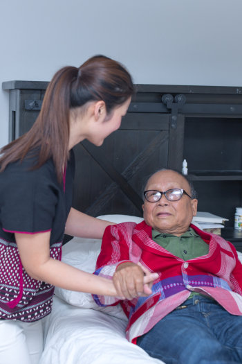 taking care of a patient